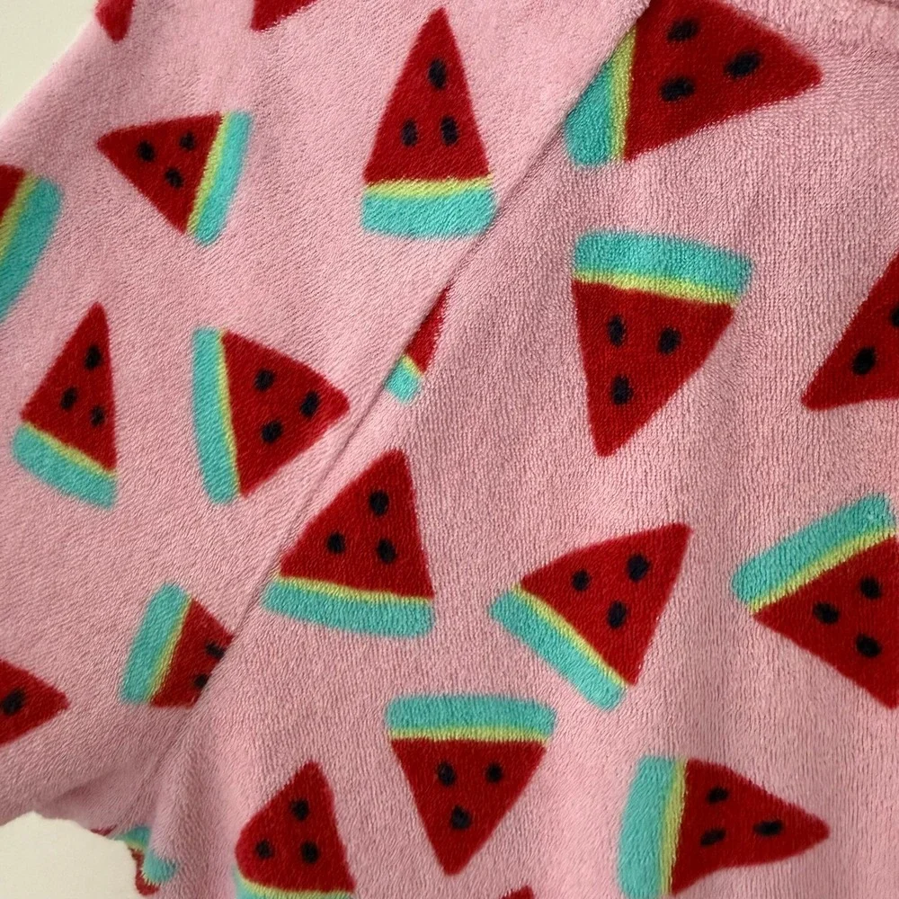 Hanna Andersson Girls Pink Watermelon Terry Cloth Hooded Swim Cover Up 14-16